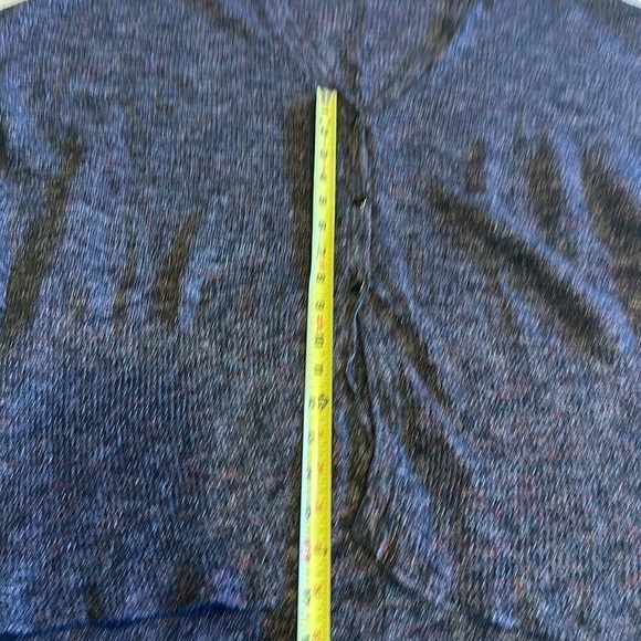 Free People oversized purple black magenta V neck 3 button sweater low high back - Picture 4 of 11